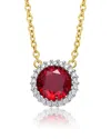 Genevive 14k Over Silver Cz Necklace