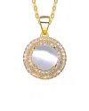Genevive 14k Over Silver Cz Pendant