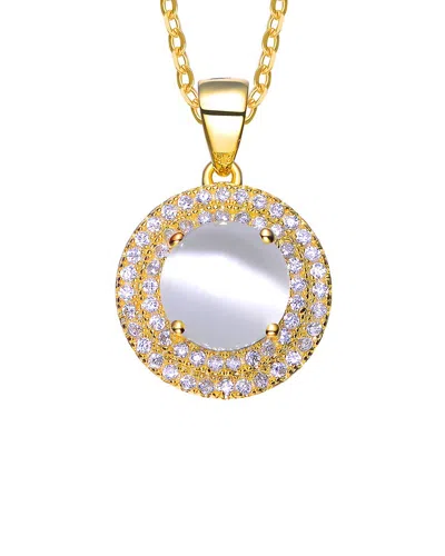 GENEVIVE GENEVIVE 14K OVER SILVER CZ PENDANT
