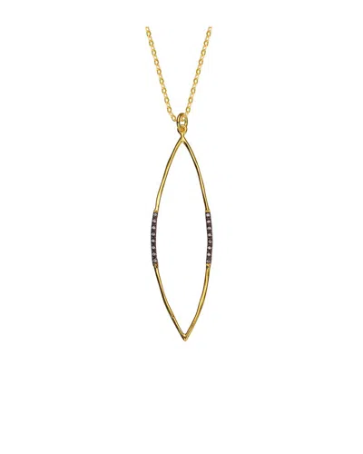 Genevive 14k Over Silver Cz Pendant In Gold
