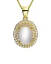 Genevive 14k Over Silver Cz Pendant