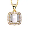 Genevive 14k Over Silver Cz Pendant