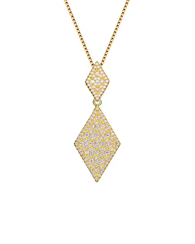 Genevive 14k Over Silver Cz Pendant Necklace