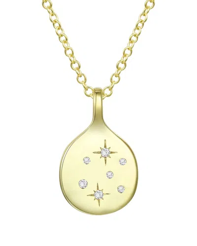 Genevive 14k Over Silver Cz Pendant Necklace