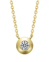 Genevive 14k Over Silver Cz Pendant Necklace