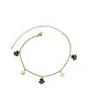Genevive 14k Over Silver Cz Puppy Paw Charm Ankle Bracelet
