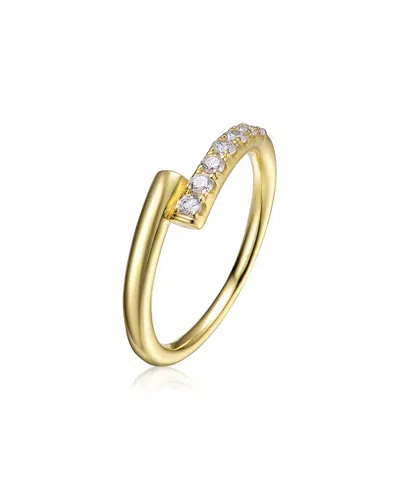 Genevive 14k Over Silver Cz Ring In Gold