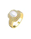 Genevive 14k Over Silver Cz Ring