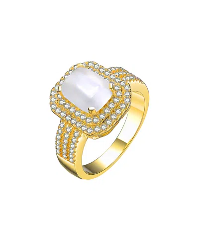 Genevive 14k Over Silver Cz Ring