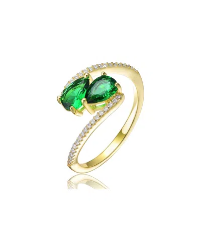 Genevive 14k Over Silver Cz Ring