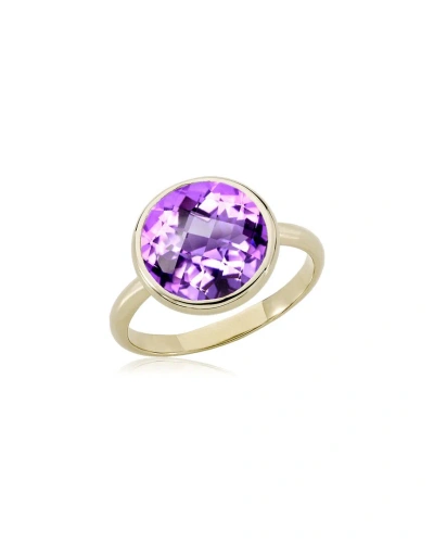 Genevive 14k Over Silver Cz Ring In Purple