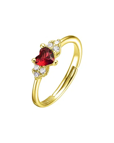 Genevive 14k Over Silver Cz Ring In Gold