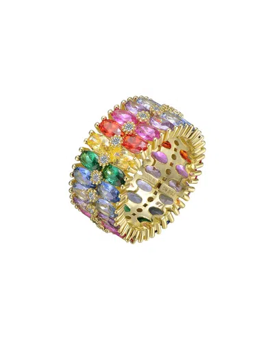 GENEVIVE GENEVIVE 14K OVER SILVER CZ RING