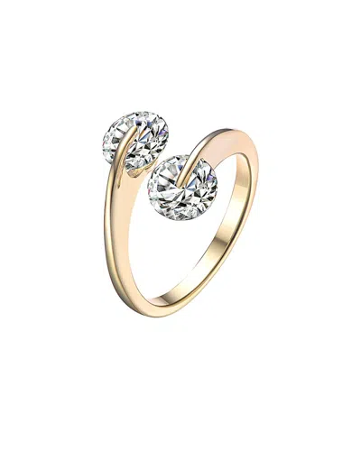 Genevive 14k Over Silver Cz Ring No Color No Color In Gold