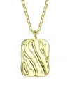 Genevive 14k Over Silver Cz Square Pendant Necklace