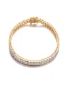 Genevive 14k Over Silver Cz Square Tennis Bracelet