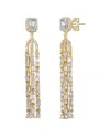 Genevive 14k Over Silver Cz Statement Earrings