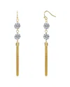 Genevive 14k Over Silver Cz Statement Earrings