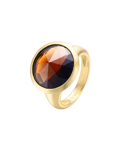 Genevive 14k Over Silver Cz Statement Ring
