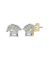 Genevive 14k Over Silver Cz Studs In Gold