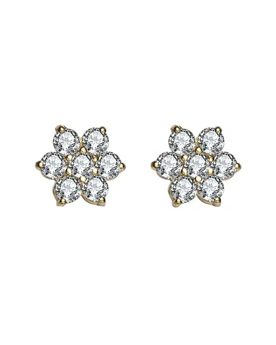 GENEVIVE GENEVIVE 14K OVER SILVER CZ STUDS