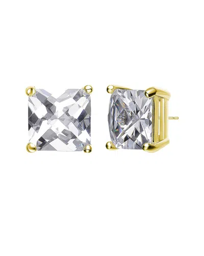 Genevive 14k Over Silver Cz Studs In Gold