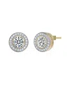 Genevive 14k Over Silver Cz Studs In Neutral