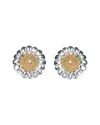 Genevive 14k Over Silver Cz Sunflower Earrings