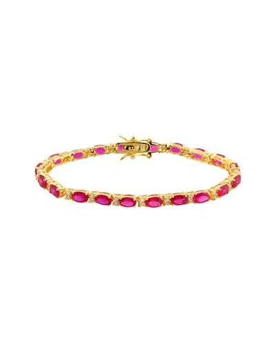 Genevive 14k Over Silver Cz Tennis Bracelet