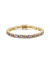 Genevive 14k Over Silver Cz Tennis Bracelet