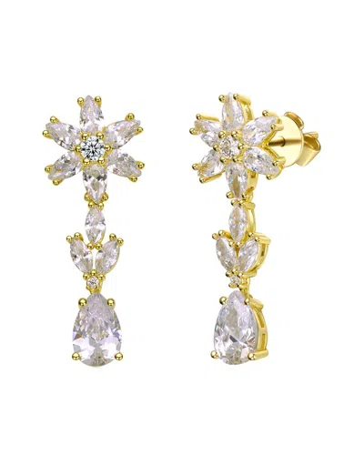 Genevive 14k Plated Dangle Earrings In White