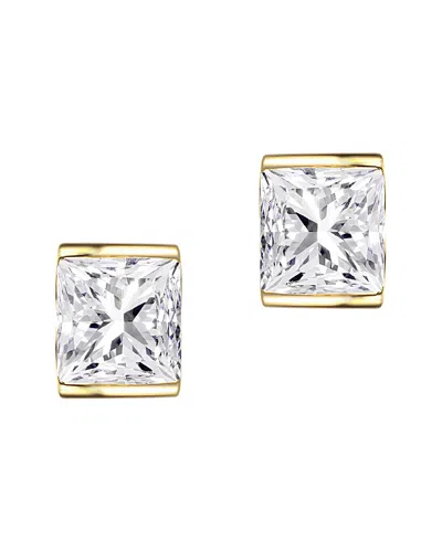 Genevive 14k Over Silver Earrings In White