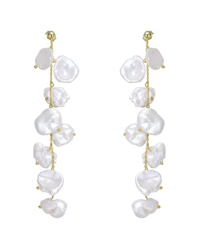 Genevive 14k Over Silver Freshwater Pearl Earrings