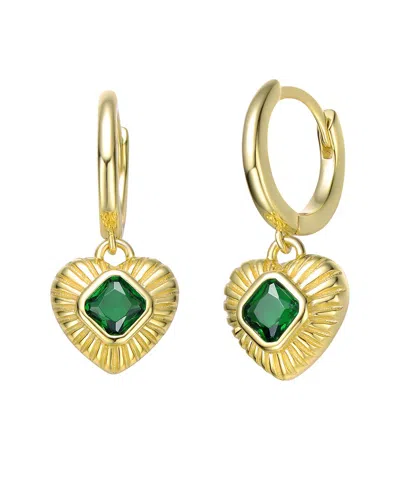 Genevive 14k Over Silver Hoops In Gold