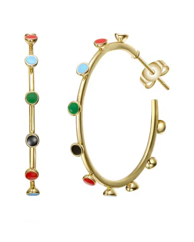 Genevive 14k Over Silver Hoops
