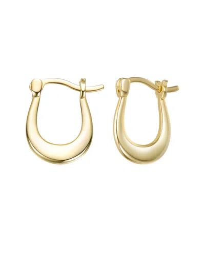 Genevive 14k Over Silver Hoops In Gold