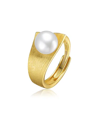 Genevive 14k Over Silver Pearl Ring In Gold