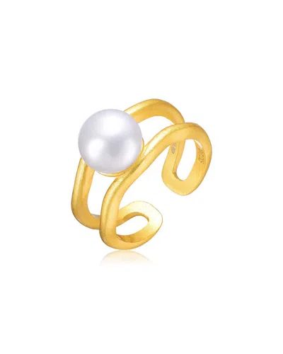Genevive 14k Over Silver Pearl Ring