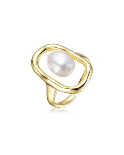 Genevive 14k Over Silver Pearl Ring