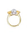 Genevive 14k Over Silver Pearl Ring