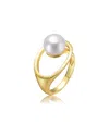 Genevive 14k Over Silver Pearl Ring