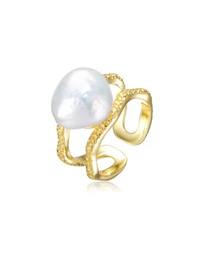 Genevive 14k Over Silver Pearl Ring