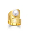 Genevive 14k Over Silver Pearl Ring