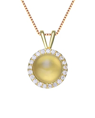 GENEVIVE GENEVIVE 14K OVER SILVER PENDANT