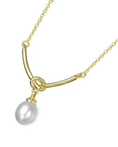 GENEVIVE GENEVIVE 14K PEARL CHAIN NECKLACE