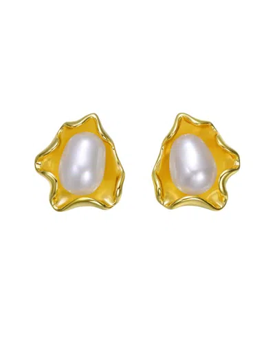 GENEVIVE GENEVIVE 14K PEARL EARRINGS