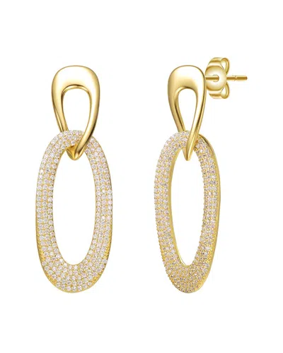 Genevive 14k Plated Cz Dangle Earrings