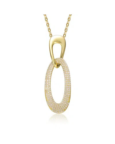 Genevive 14k Plated Cz Pendant Necklace