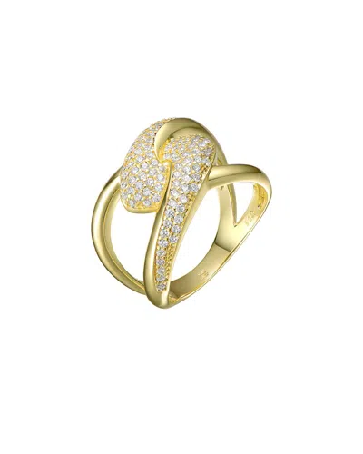 Genevive 14k Plated Cz Ring In Gold