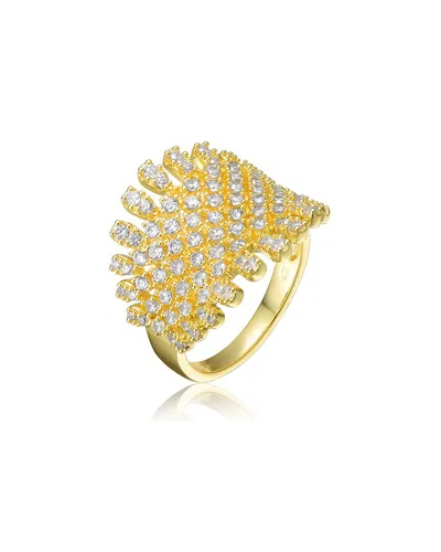 Genevive 14k Plated Cz Ring In Gold